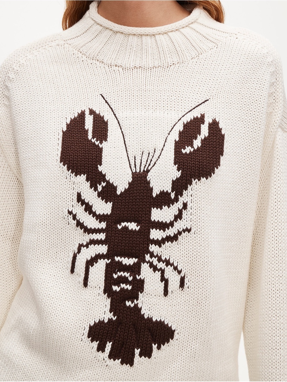 J.Crew 2025 Rollneck™ sweater with lobster intarsia size L NWT - Picture 4 of 8